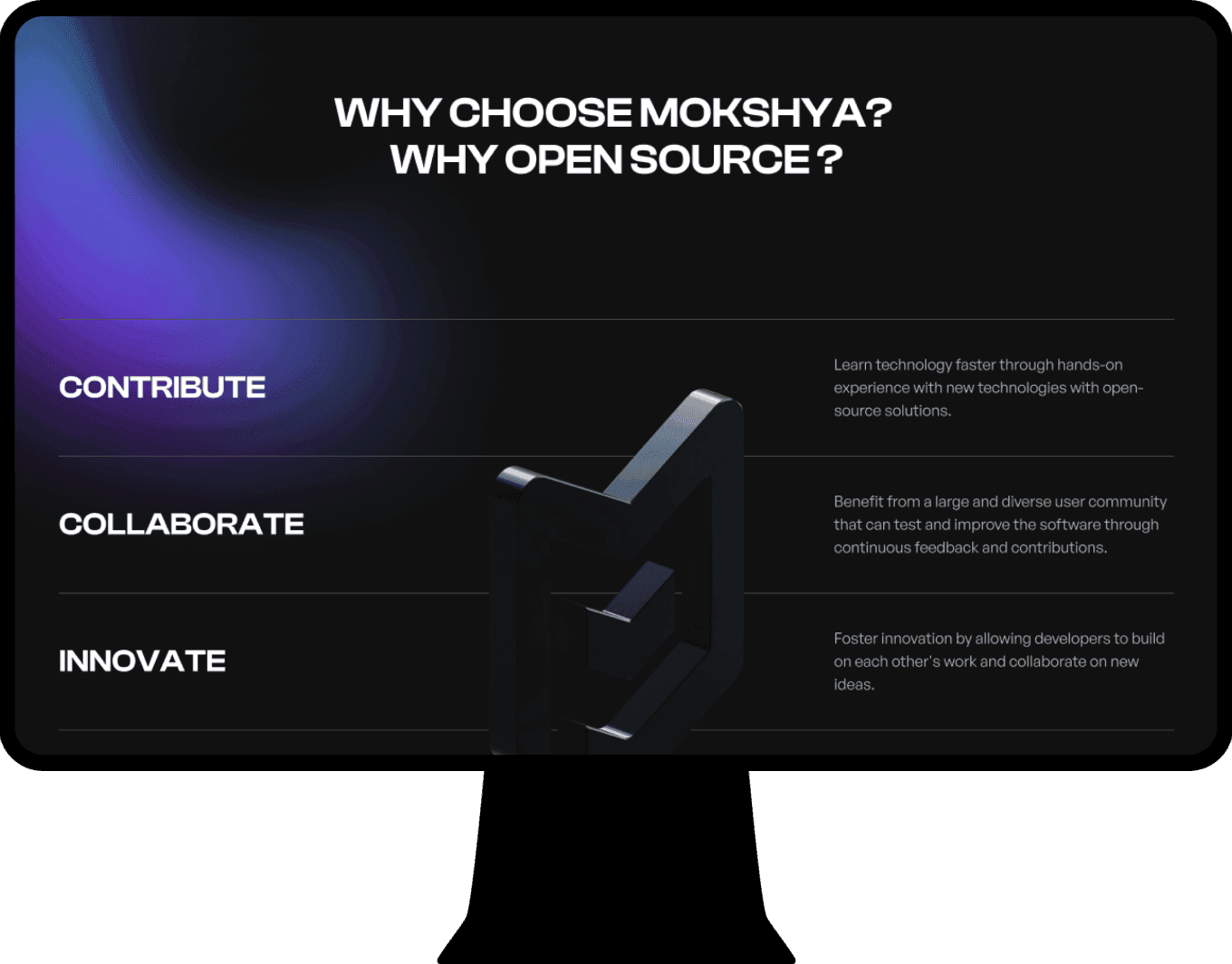 This image is the monitor mockup/view for Mokshya Protocol.